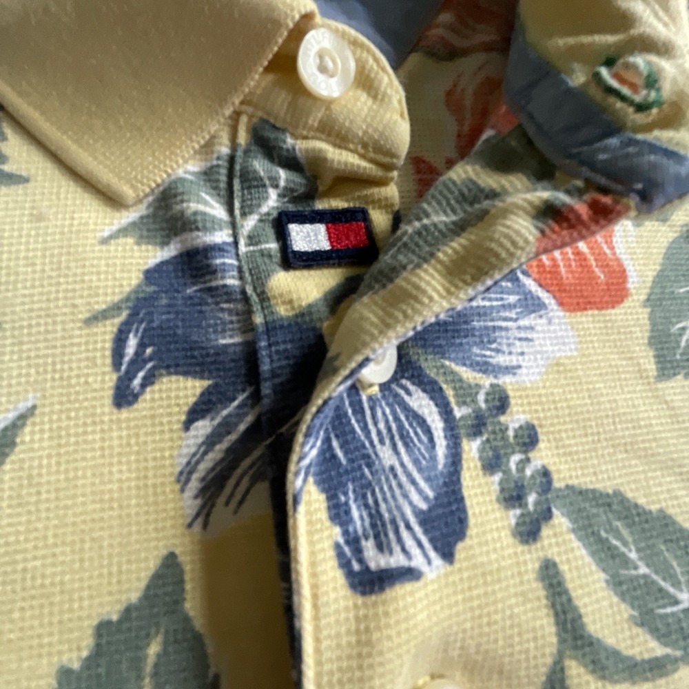 Tommy Hilfiger GOLF Floral Polo Vintage 90's Men's Size Large Island Knit Y2K